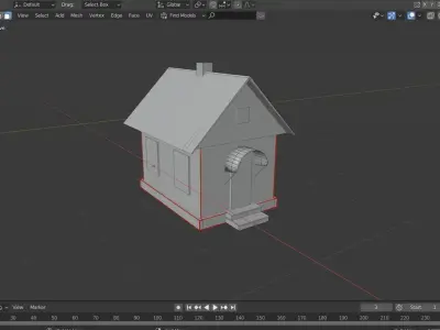 low poly art house Low-poly 3D model