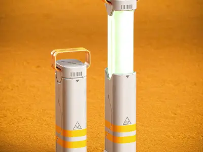 Sci-fi Lanterns PBR Low-poly 3D model