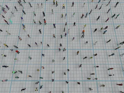  Low Poly Animated People Pack - 200 Pieces Low-poly Animated Crowd 