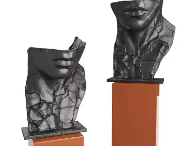 Modern face half sculpture 3D model