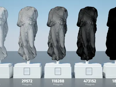 Apollo statue of ancient greek god 3D model