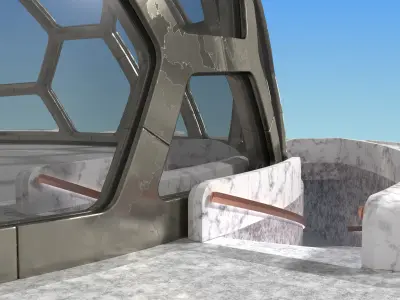 medium hexagon dome with an underground entrance 3D model