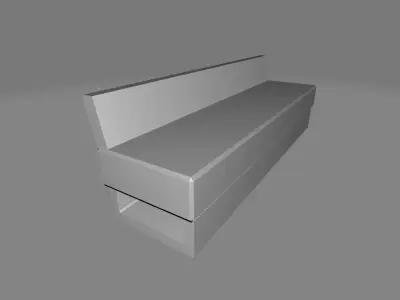 Street bench Free low-poly 3D model buy