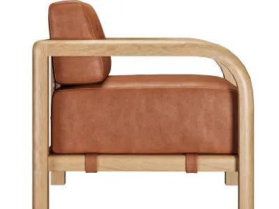 Kieran Leather Armchair 3D model