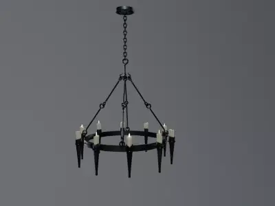 Medieval Chandelier Low-poly 3D model buy