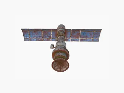 Satellite C11 Destroyed - SciFi Space Design Low-poly 3D model