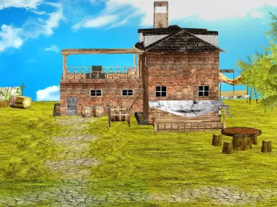 Fantasy Medieval Exclusive Village House 3D Model Low-poly 3D model
