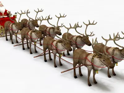  Santa in Sleigh with Reindeers  purchase