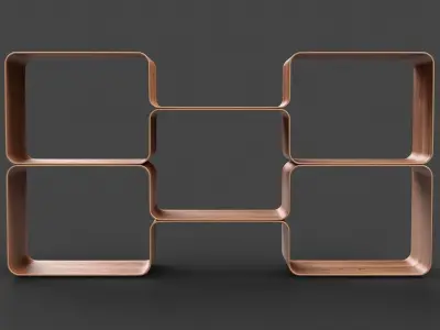 Bookshelf modern Low-poly 3D model