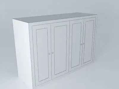 Cuboard 2 wooden cabinet with glass doors 3D model