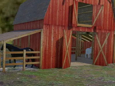 Architectural asset barn 3D model