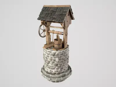 Stone Well Low-poly 3D model get