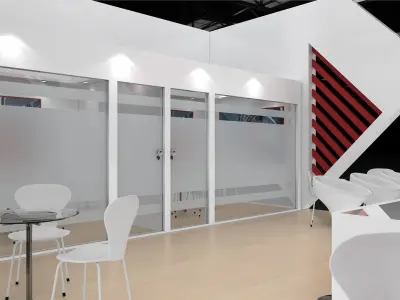 Exhibition Stand Stall Four Side Open 17X6 3D model