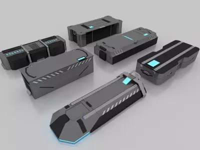 SCI FI CRATE MODEL 3DS MAX x 6 3D model