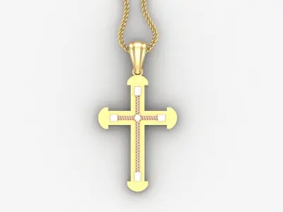 High Cross Pendant Light Gold 18K 4CP062 3D print model