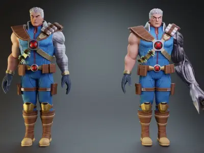 Marvels Classic Cable rigged 3D model