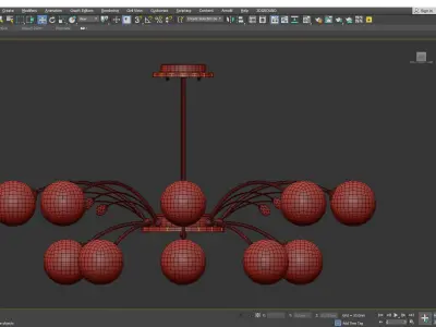 Modern Simplicity Round Ceiling Milk Glass Hanging Light Low-poly 3D model