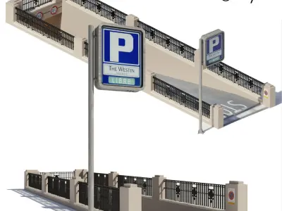 Entrance-Exit to the underground parking 3D model