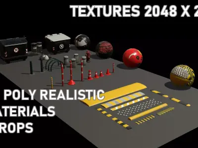 Assets low poly city realistic Low-poly 3D model