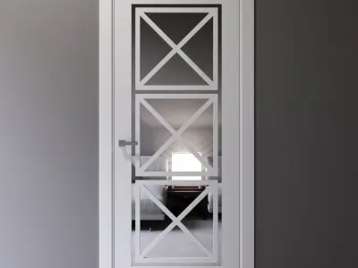 Mirrored interior door in classic style 3D model