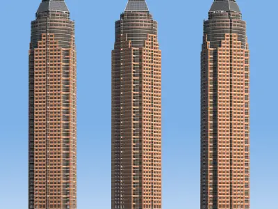 MesseTurm Skyscraper Detailed 3D model