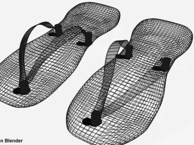 Selipar - malay slipper 3D model