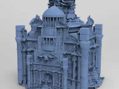 Art Deco New York Baroque building 2 designs 3D model