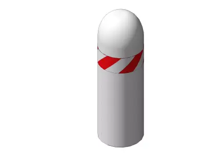 Concrete Bollard with Reflective Band D250 H800 Urban Safety Str 3D model