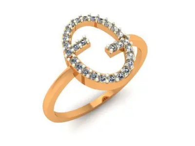 002 Gold ring for woman 3D print model