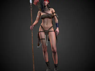 Pawnee Female Girl Character Mika 3D model