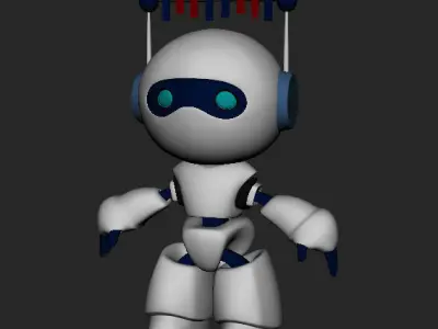 Robot Mascot 3D Character Model Low-poly 3D model