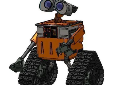 Wall- E wall - robot with big eyes 3D model