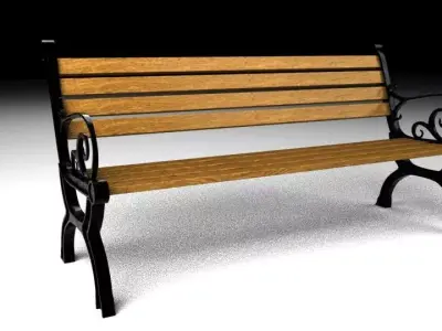 Wooden Bench 3D Model  3D model