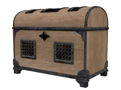 crate wooden chest with two doors 3D model