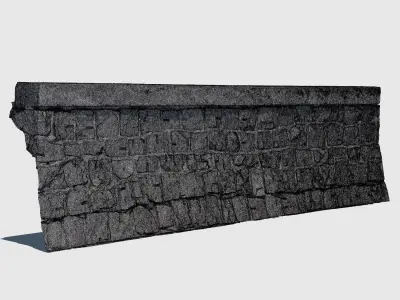 Seawall stone wall 3D model