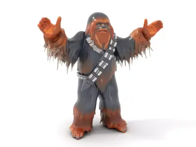 Furry Warrior Character Model Rigged and Animated Low-poly 3D model