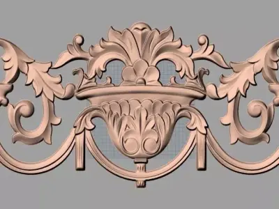 European furniture 3D relief models for CNC wood engraving E165 3D model