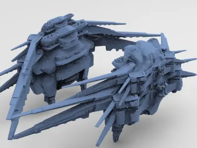 Sci-Fi Insectoid ship base 6  3D model