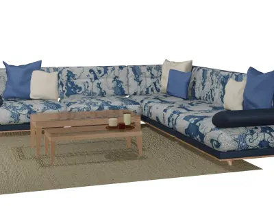 LS-05 L-Shape Lounge Sofa 3D model