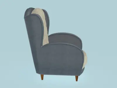 Rounded Armchair 3D model