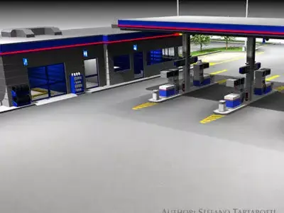 Gas station 3D model