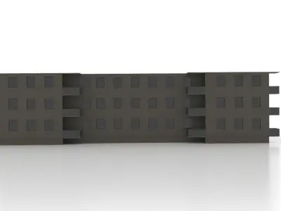 City apartment house 1 Low-poly 3D model