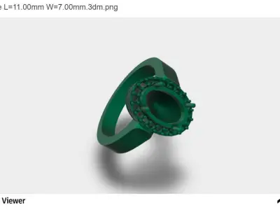 Men Ring with an Oval Cut Center Stone 3D print model
