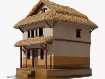 Nepali Rural House Pack 5 Traditional South Asian Village