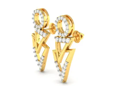 Women Round Earrings 3dm stl render detail  3D print model