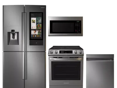 Samsung Kitchen Appliances Set 01 Low-poly 3D model