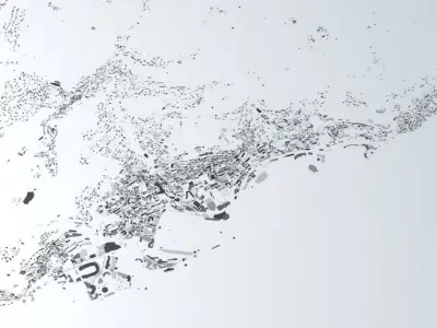 Monaco Streets and Buildings 3D model