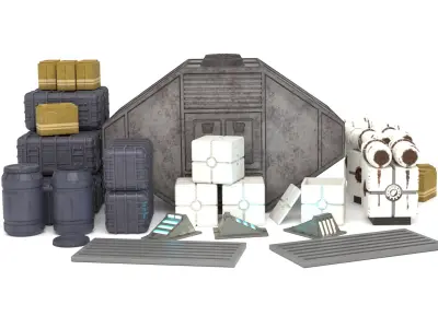 Star Wars Echo Base Crates and lamps Pack 1-18 scale