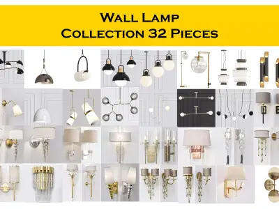 Wall Lamp Collection 32 Pieces 3d model 3D model