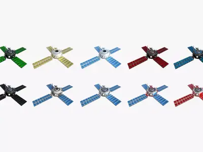 10 Satellite H Collection - SciFi Space Design 3D Model Pack